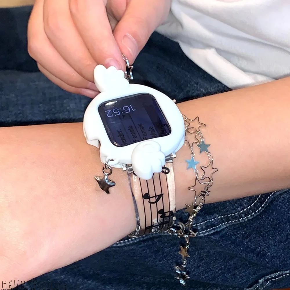 타마고치 전자 애완동물 천사 날개 흰색 소프트 쉘 케이스 Iwatch 올인클루시브 소프트 보호 귀여운 모양 카와이 귀여운