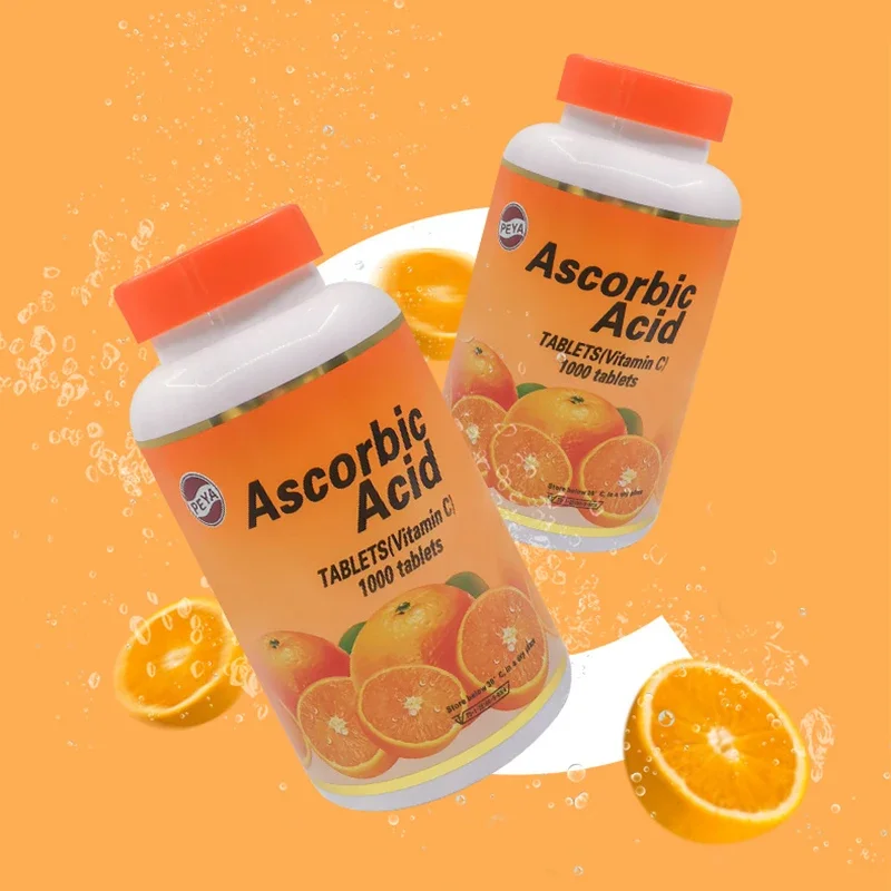 

1 bottle 1,000 tablets of vitamin C supplemented with orange flavor and healthy nutrition are suitable for vitamin C balance.