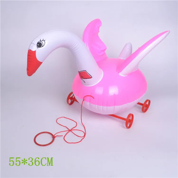Children's Inflatable Pulling Car Toys Creative Fun Kids Walker Pull-wire Cartoon Cute Little Animal Series PVC Inflatable Toys