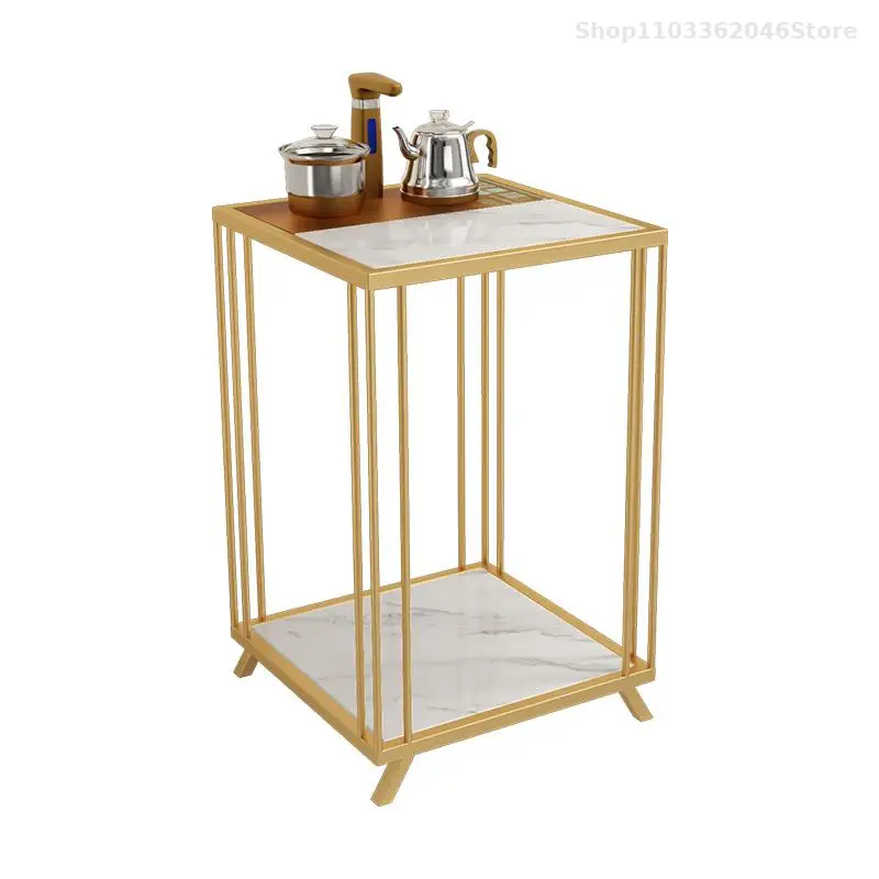 Balcony Tea Car Mobile Living Room Sofa Side Cabinet Household Tea Cabinet Rock Plate Light Luxury Water Boasting Small