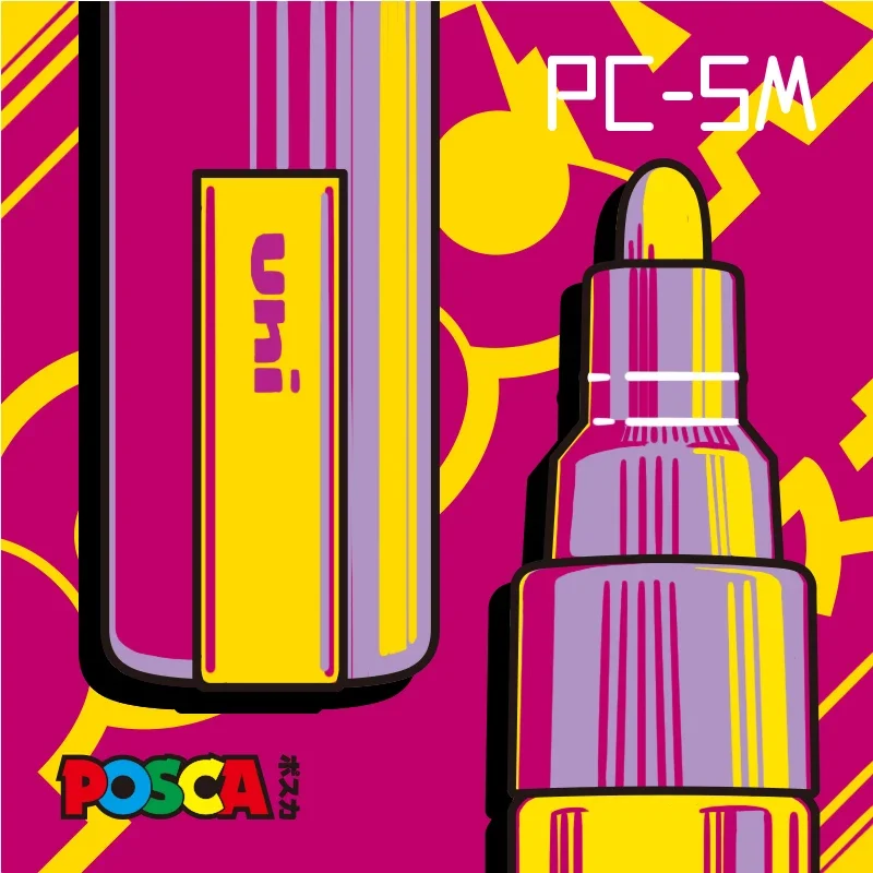 UNI Posca Paint Marker Pens 1pcs PC-5M Medium Tip 1.8mm-2.5mm 17 Colors