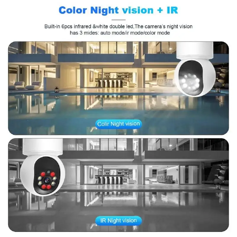 Surveillance camera 2025 4K Rotatable Smart Camera WiFi Controllable Surveillance Auto Tracking 2-way Audio Color Night Vision Monitor Indoor Cam