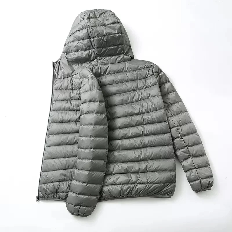 Fashion Brand Ultra Light Duck Down Jacket Mens Korean Streetwear Feather Coat Hooded Down Jacket Warm Men Clothes Spring Autumn down jacket mens jacket