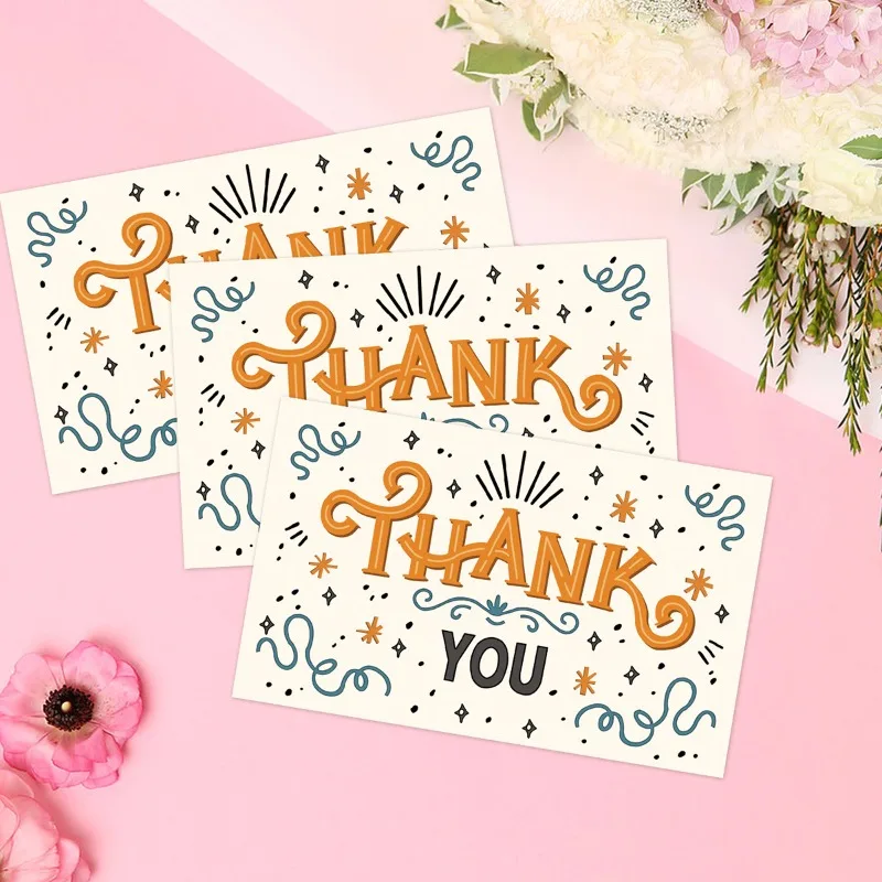 50 piece set thank you card gift holiday greeting cards wedding business party invitation card flower shop gift cards