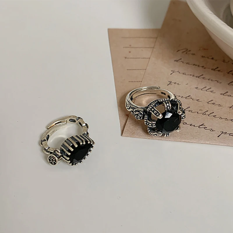 Mewanry Water Drop Geometric Zircon Rings For Women Girls New Trendy Simple Vintage Elegant Temperament Engagement Jewelry Gifts