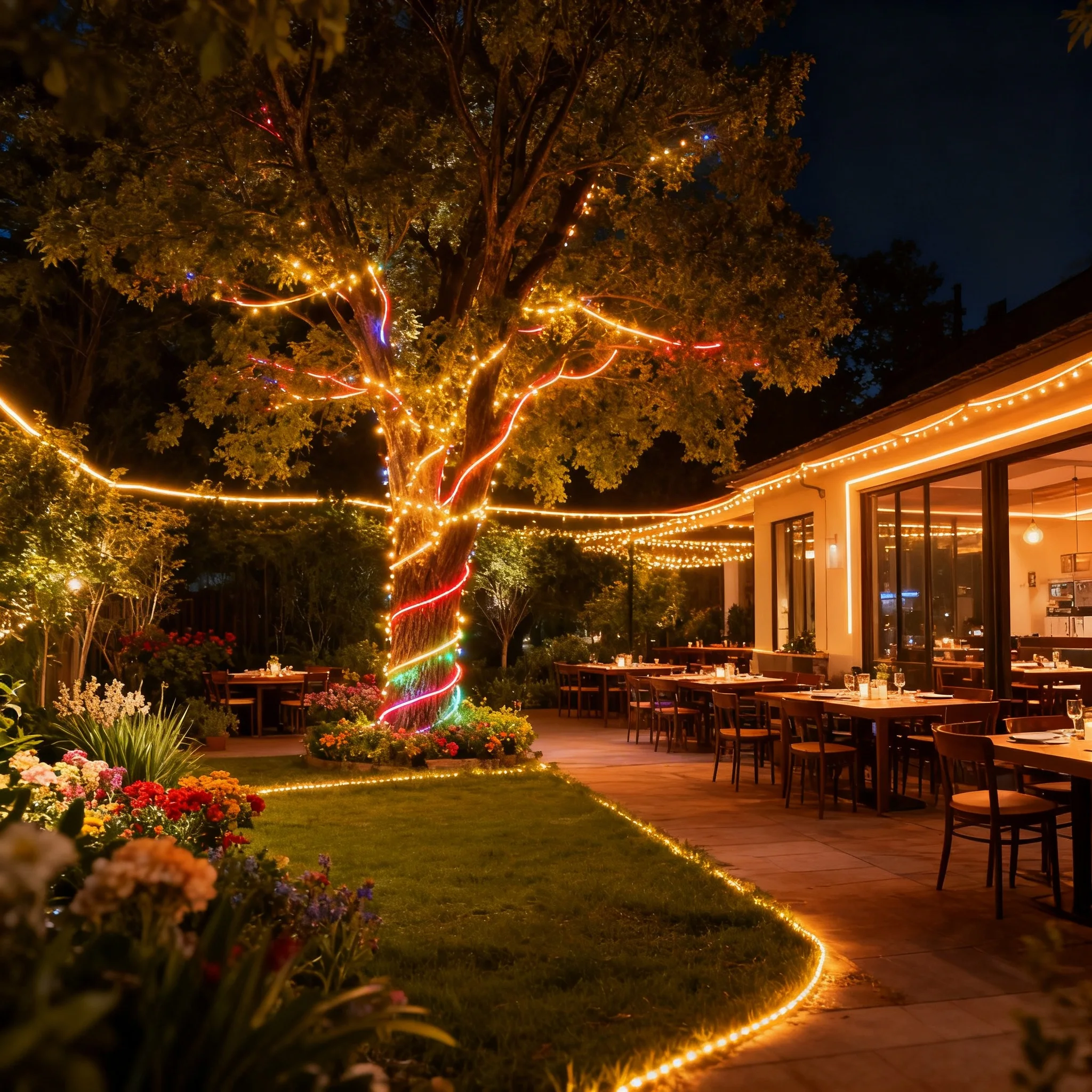400m Solar Garden Rope Lights with 8 Models, IPX4 Outdoor/Indoor String Lights with Remote Control, Solar-Powered (800 LED)*4
