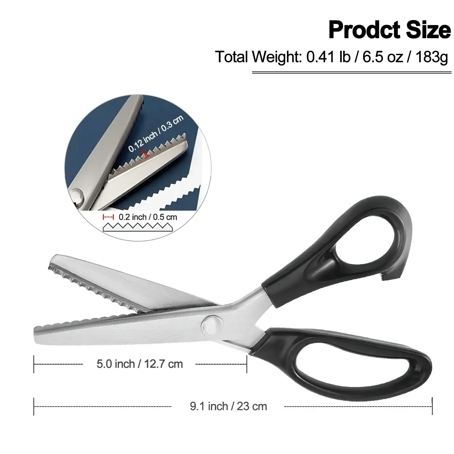 Stainless Steel Pinking Scissors Triangle Teeth Lace Cloth Crafts Dressmaking Zig Zag Cut Tailor's Scissors Sewing Shears 3