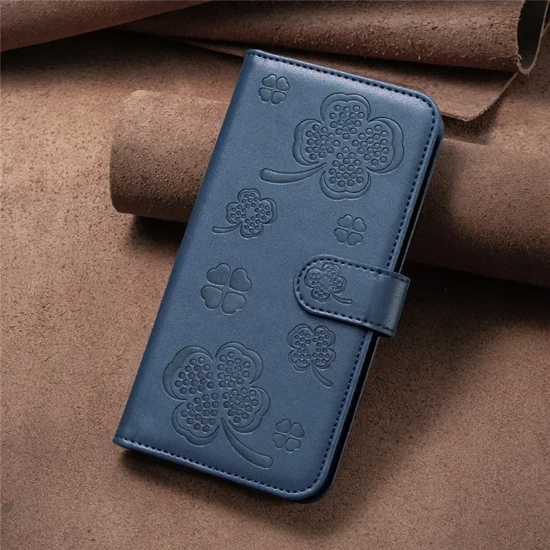 Lucky Grass 3D Wallet Flip Case Cover with Card Holder