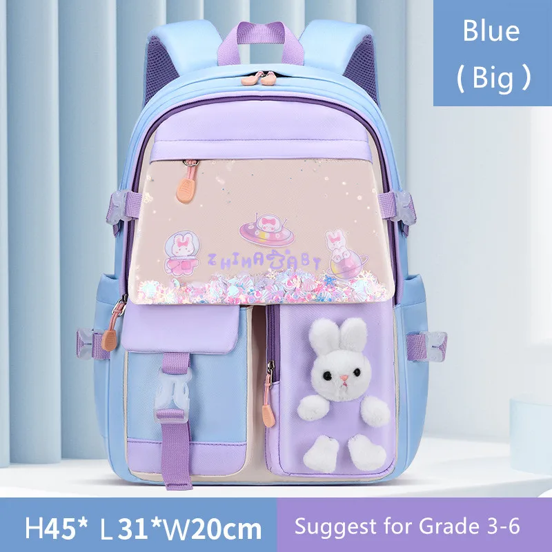 

small girls primary school bag cute backpack for children colour satchel kawaii book bag kids student bagpack rabbit