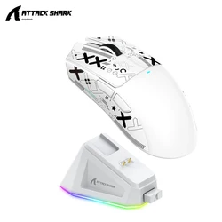 Wireless Gaming Mouse - Enhanced Precision & RGB Lighting with Magnetic Charging Dock (X11 White)
