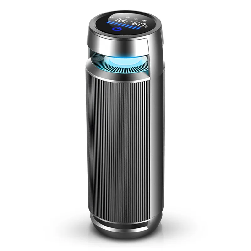 

New Aluminum Alloy Negative Ion Car Air Purifier Cup Seat Air Monitoring Car Deodorant Formaldehyde 80W 5V 3-speed Touch