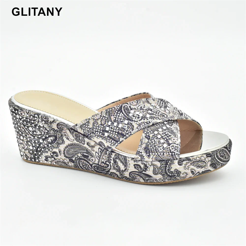 

Женские туфли на танкетке, роскошные дизайнерские свадебные туфли на платформе, 2024