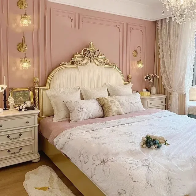 로얄 럭셔리 퀸 더블 침대 하이 엔드 디자인으로 완벽한 수면 공간을 선사해요!