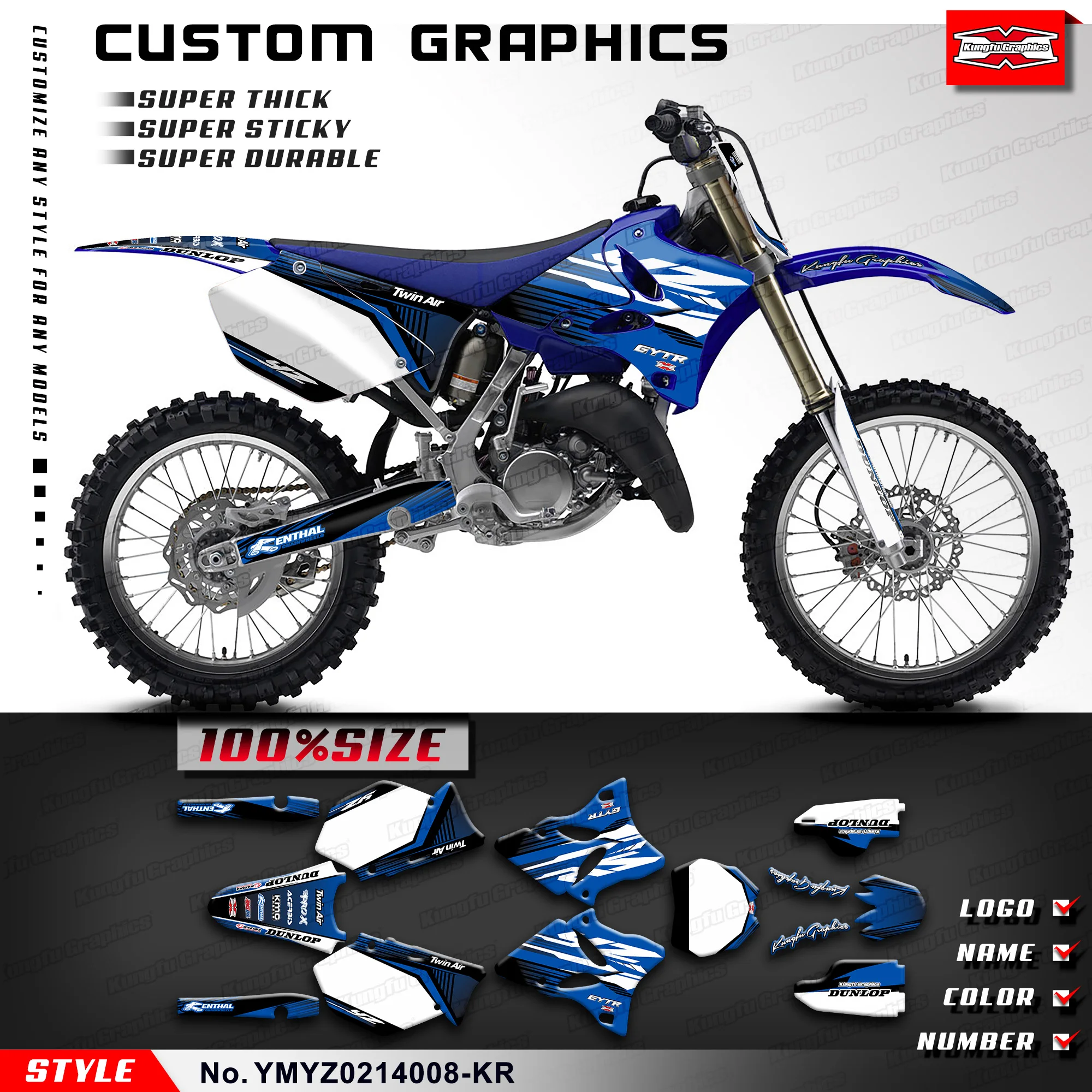 

Набор наклеек KUNGFU GRAPHICS MX для Yamaha YZ125 250 2002 2003 2004 2005 2006 2007 2008 2009