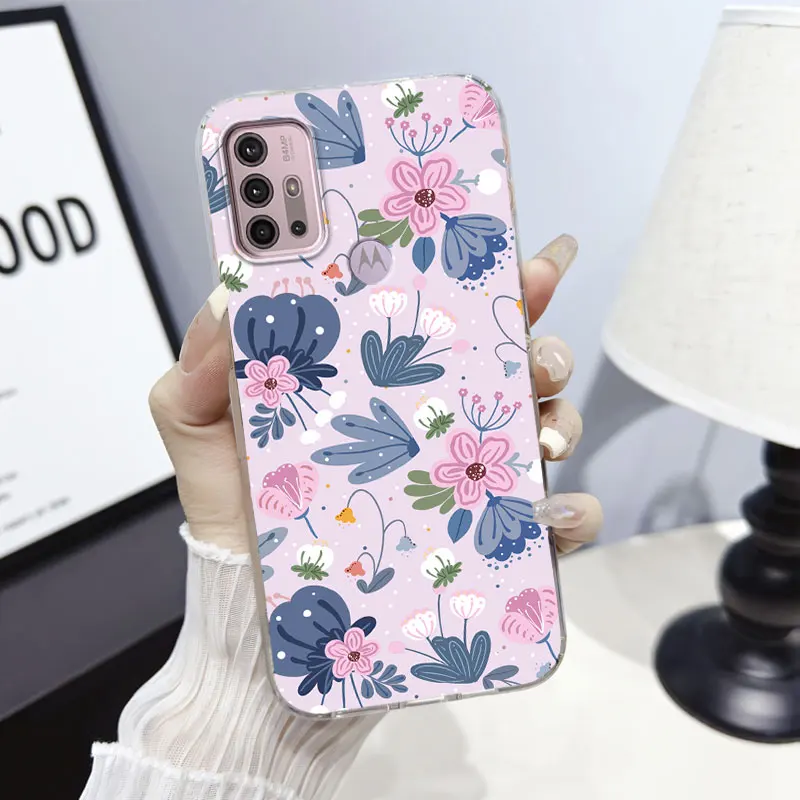 Cartoon Marble Floral Soft Silicone Protective Phone Case Cover