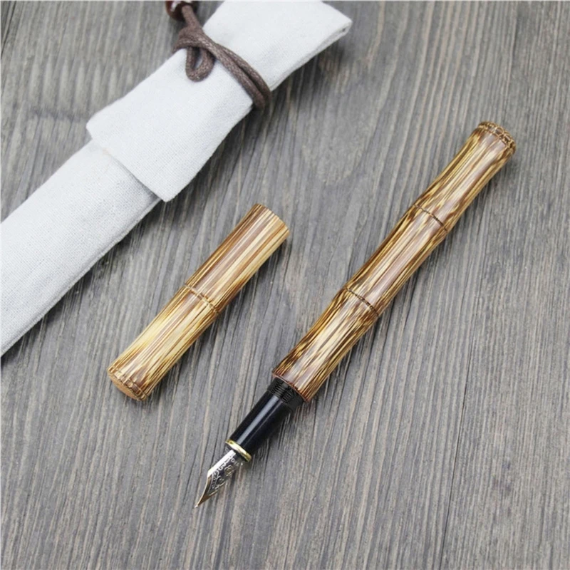 

Classical Bamboo Fountain Pen 0.5mm Broad Stub Chisel Pointed Nib Smooth Flow Great Gift for Calligraphy Beginner Lover