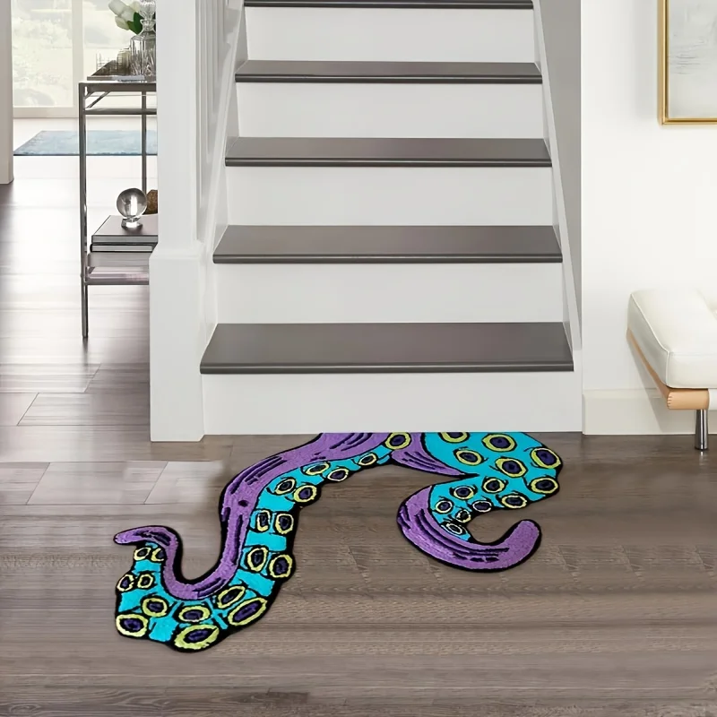 Creative Tentacles Porch Bathroom Carpets Octopus Shape Bedroom Decoration Carpet Halloween Living Room Game Room Funky Rugs floor mat