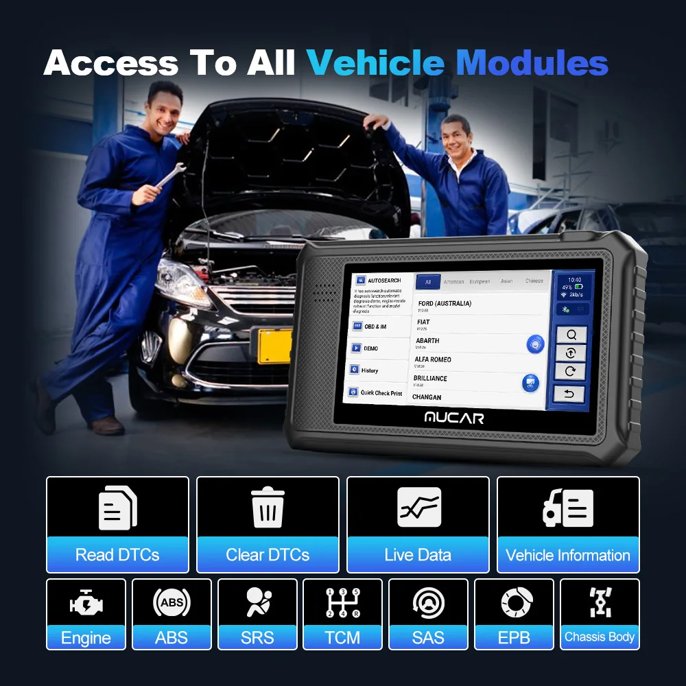 MUCAR VO6 OBD2 Professional Auto Scanner Full System 28 Resets ECU Coding  Action Test Lifetime Free Update Car Diagnostic Tools