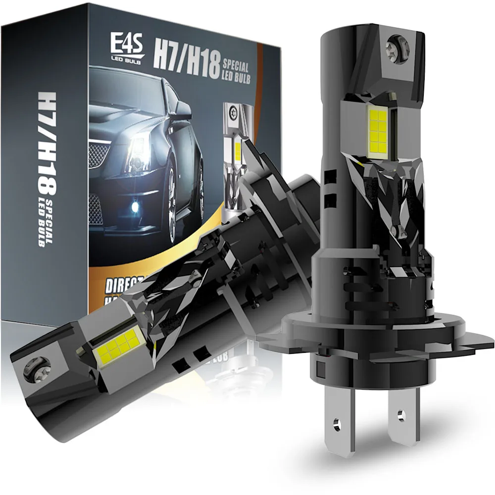 2개 H7 PX26d LED 헤드라이트 전구 초강력 차량용 라이트 고출력 자동차 터보 다이오드 화이트 모토 안개등 12v 55W H18