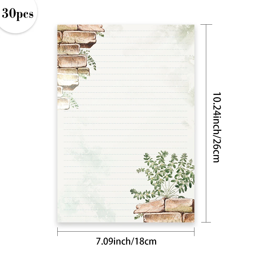 30 sheets,B5 Plants in the Corner writing paper, lined,no glue,very suitable for notebooks, memos, and stickers - 6