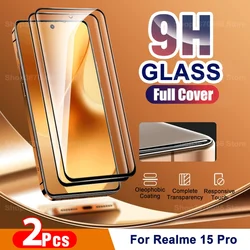 2 - Pack 9D Curved Tempered Glass Screen Protector with Protective Case for Realme 14ProPlus (2 pieces)