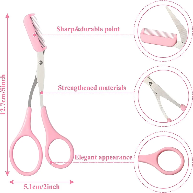 여성용 눈썹 트리머 가위, 미용 제품, 빗 포함, 눈썹 면도기, 메이크업 도구, 미용 가위