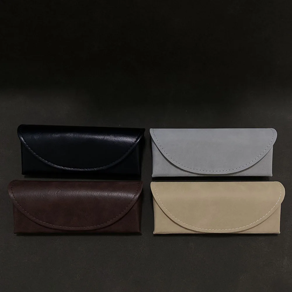 Vintage PU Leather Glasses Box Simple Sunglasses Case Women Men Glasses Portable Pouch Bag Accessories Eyeglasses Storage Case