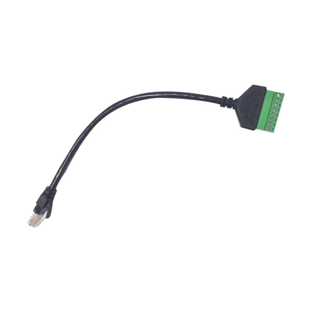 RJ45 to Screw Terminal Block 8p Connector Ethernet Crystal Head Male to 8 pin Screw Terminal Network Adapter for CCTV DVR