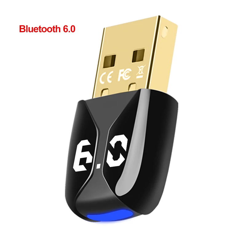 High-Speed USB Bluetooth 6.0 Dongle Adapter with Antenna for Wireless Audio and Devices
