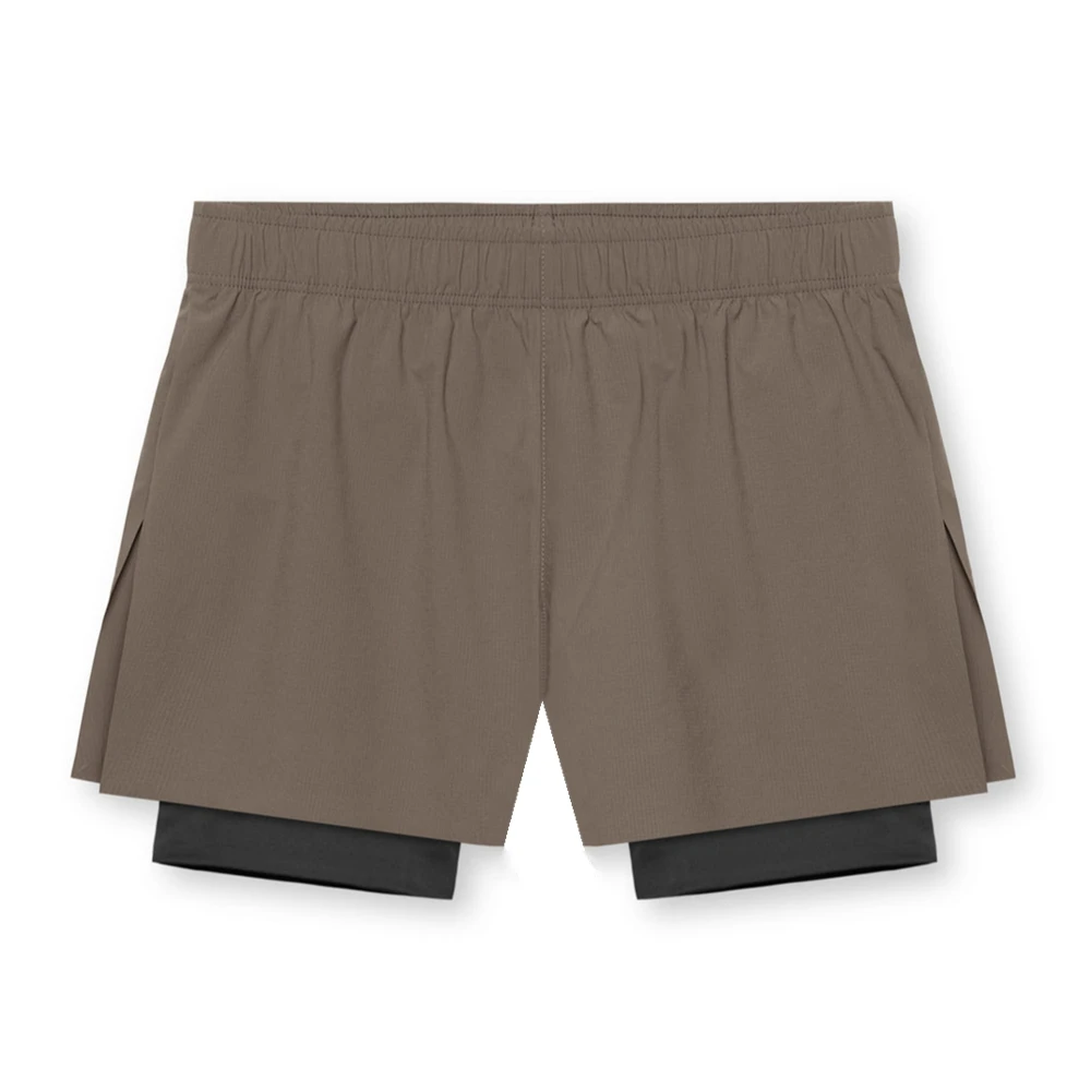 New 2 in 1 Fitness Shorts Men Double Quick Dry Bermuda Summer Gym Bodybuilding Crossfit Sportswear Male Running Training Bottoms