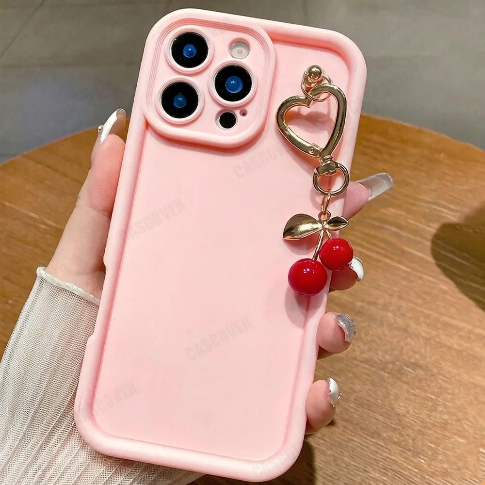 Adorable 3D Cherry Pendant Phone Case Charm