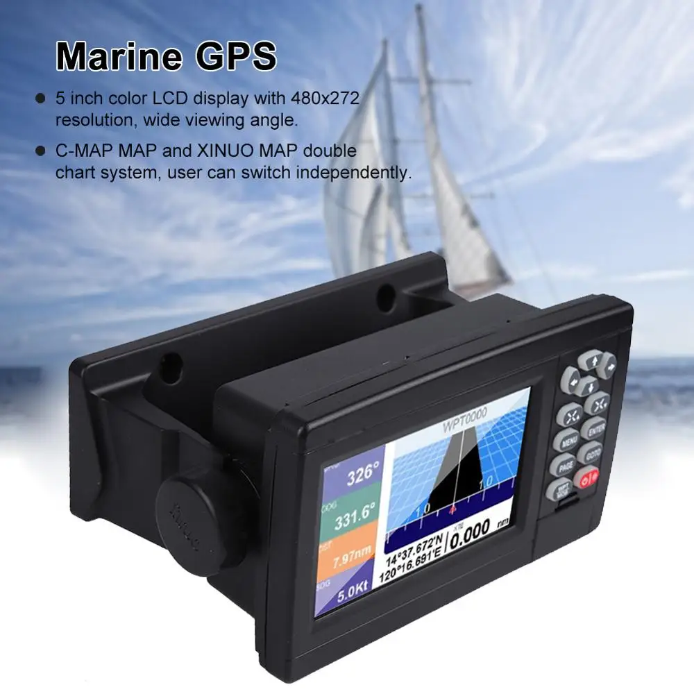 5in Marine Chartplotter Satellite Gps Navigator Lcd Display Xf520 Dual