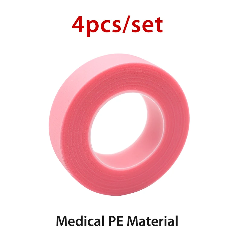 4Pcs Medical PE False Eyelash Extension Tape Anti-allergy Easy Tear Eye Tapes for Grafting Fake Lash Eyeliner Tapes