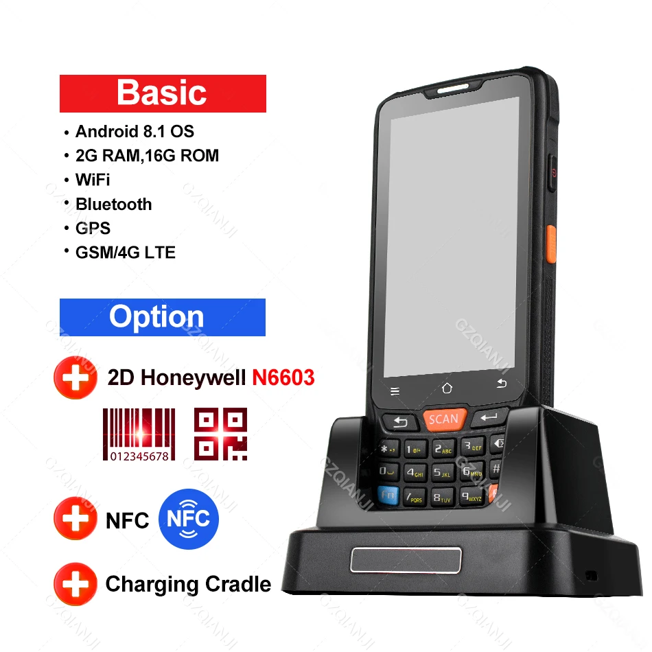 Android Rugged PDA Handheld Terminal PDA Data Collector Honeywell 1D 2D QR Barcode Scanner Inventory Wireless 4G Wifi GPS Maker