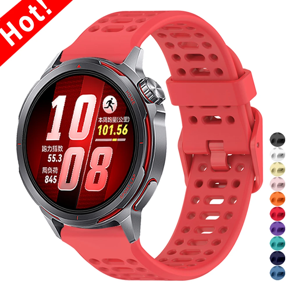 Breathable Silicone Wrist Strap for Smartwatches - Available in 20mm & 22mm Sizes