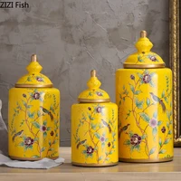 Flowers Pattern Classical Ceramic Vase Antique Candy Jar Tea Canister Multipurpose Porcelain Storage Jars Vintage Home Decor 1