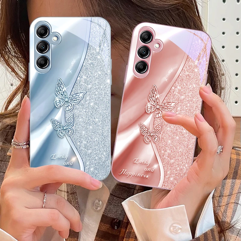 Golden Butterfly Glass Phone Case