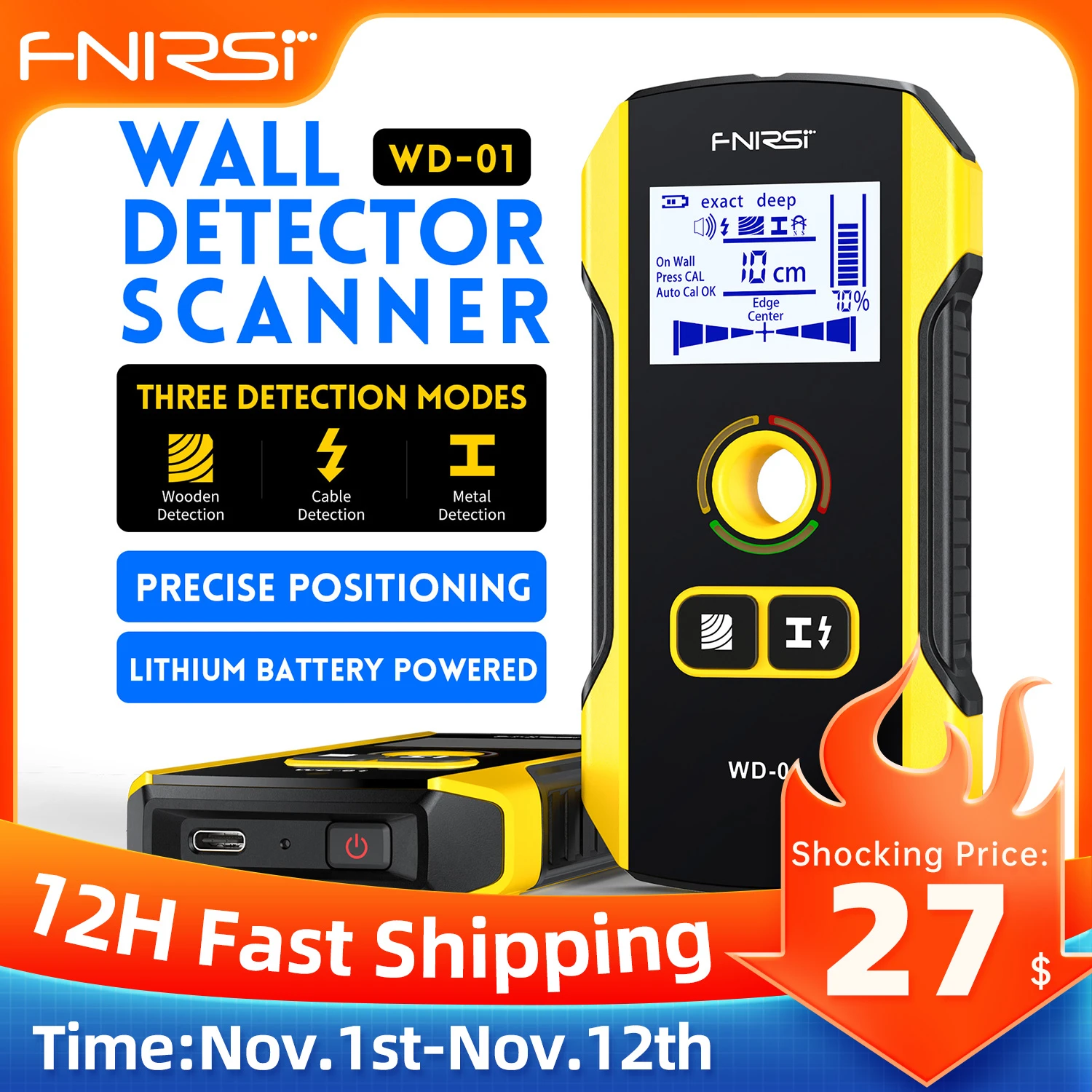 Fnirsi Wd01 Metal Detector Wall Scanner With Newly Designed