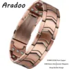 ARADOO Premium Copper Bracelet for Men with Grid Pattern Design Magnetic Wristband Jewelry Gifts 8
