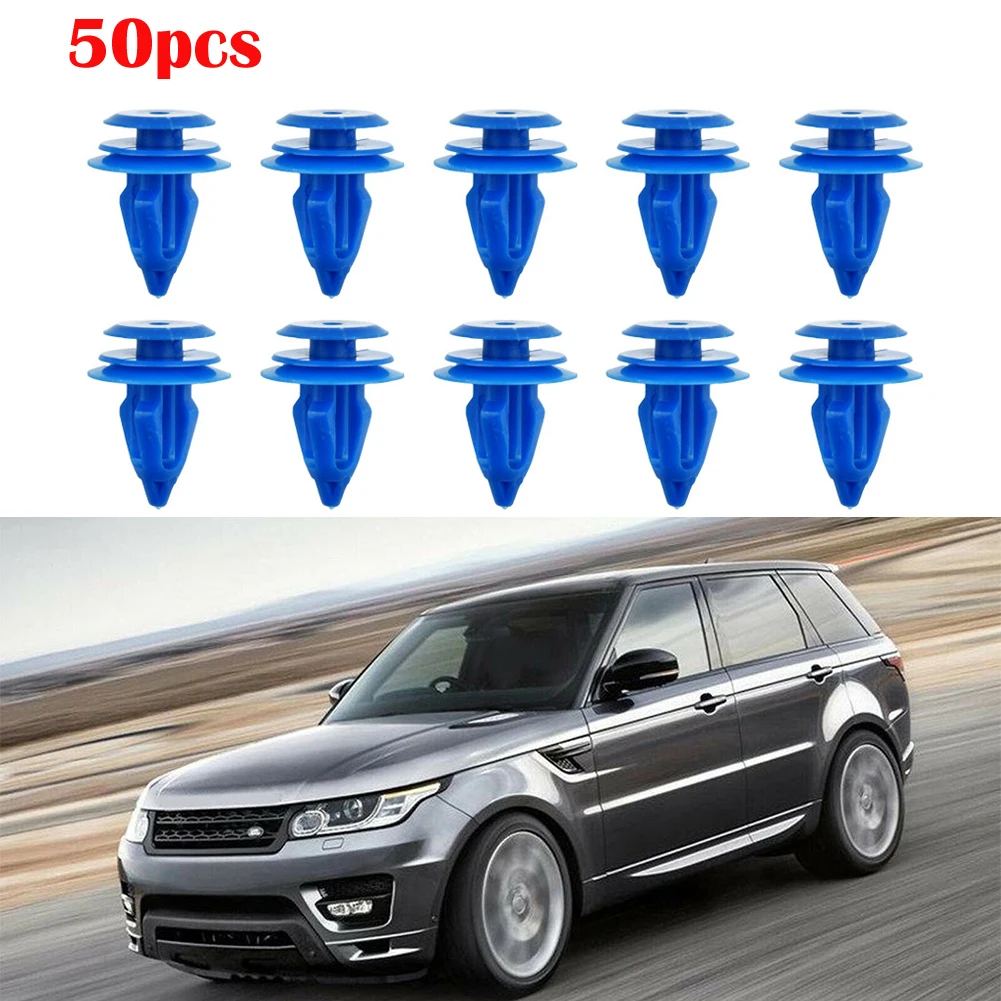 

50pc Outer Wheel Fender Curved Trim Clip Blue Nylon Car Wheel Arch Trim Clips For Rover Range Evoque LR027255