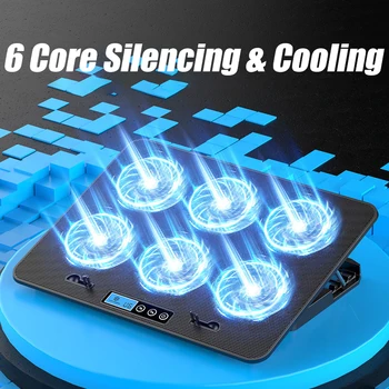 COOLCOLD A9 Gaming RGB Laptop Cooler 2 USB Ports 6 Fan Gaming Led Light Notebook Cooler For 13-18 Inch Stand For Laptop Macbook 1