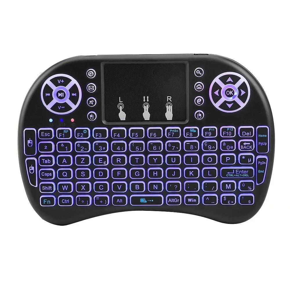 Air Mouse Cool Backlit I8 Mini 2.4G Wireless Keyboard Touchpad English Russian Spanish French Remote Control Android