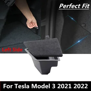 1PC Trunk Left Side Storage Box Cargo Organizer Bins Tray For Tesla Model 3 2021 2022