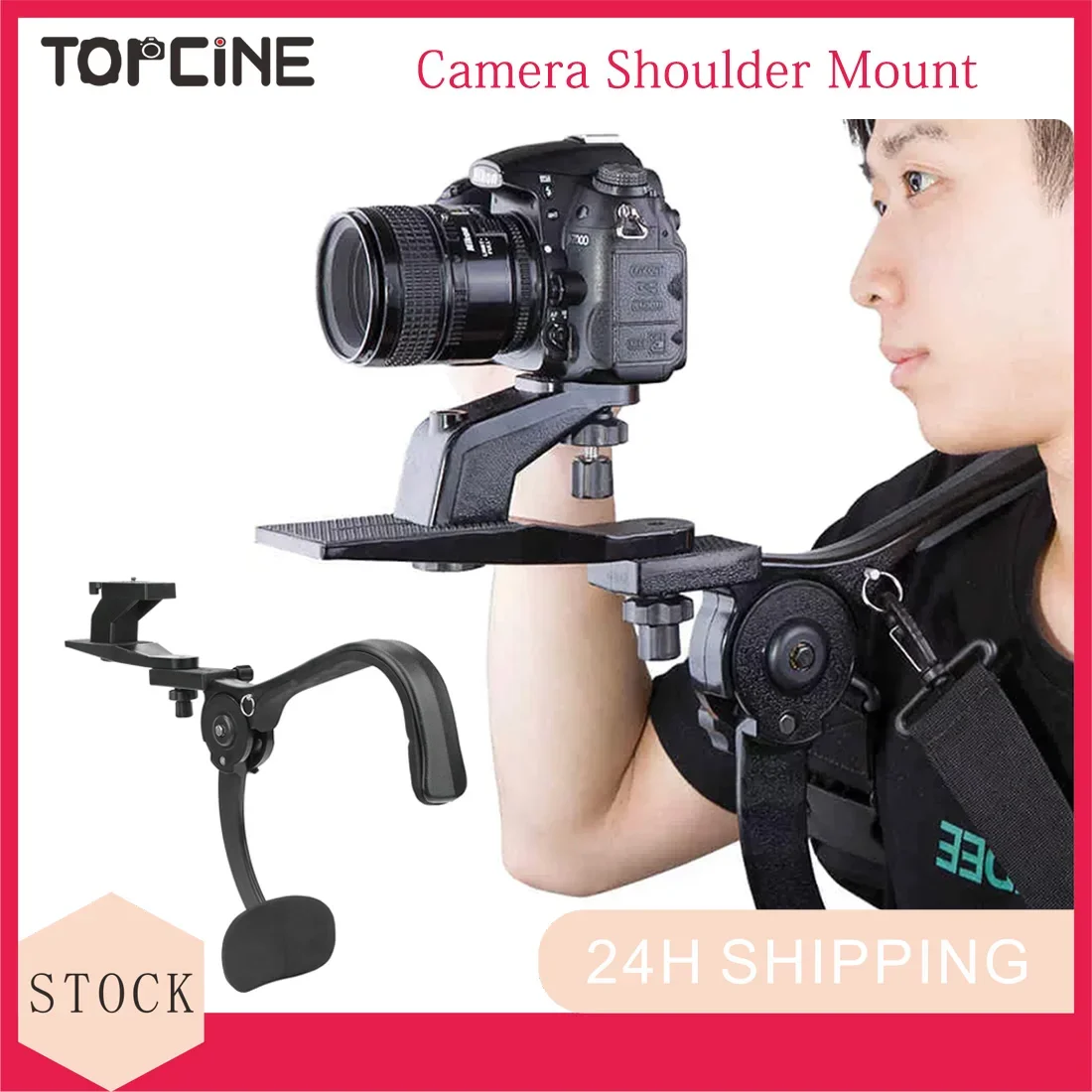 Soporte De Hombro Para Cámara DSLR Y Videocámara – Estabilizador Con Amortiguación, Ligero Y Ajustable, Carga Máxima 6 KG, Maletín Incluido (Modelo SR-500)