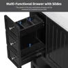 36" Bathroom Vanity with Sink Combo, Bathroom Sink Cabinet One Cabinet and Three Drawers, Solid Wood and MDF Board, Black 3