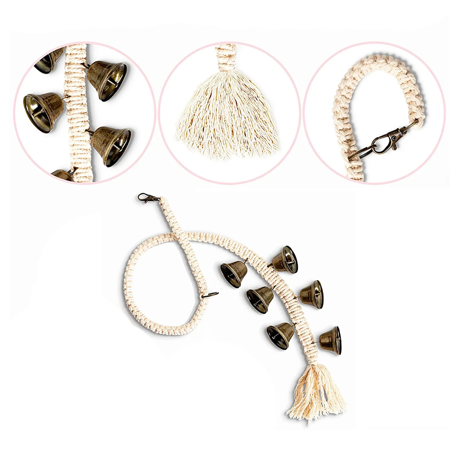 Dog Bell For Door Potty Training Pet Dog Doorbells Puppy Bells For Door Knob Pet Interactive Doorbell Wooden Beads / Woven Rope