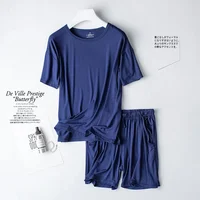 2026 Summer New Pajama Set Women's Modal Short Sleeve Shorts Two Piece Set Ladies Solid Loose Large T-shirt Homewear Women Shirt - Image 3