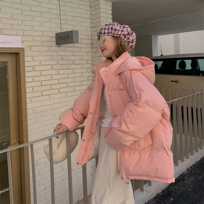 

2023 New Women Hooded Cotton Coat Winter Warm Thicken Loose Parkas Coat Women Winter Cotton Padded Jacket Fashion Winter Outwear