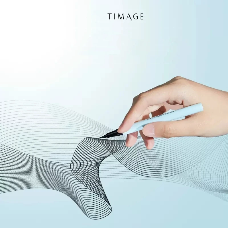 TIMAGE Eyeliner Black Fluid Liquid Eyeliner Long Lasting Waterproof And Does Not Smudge Super Fine Eye Liner Pen 6