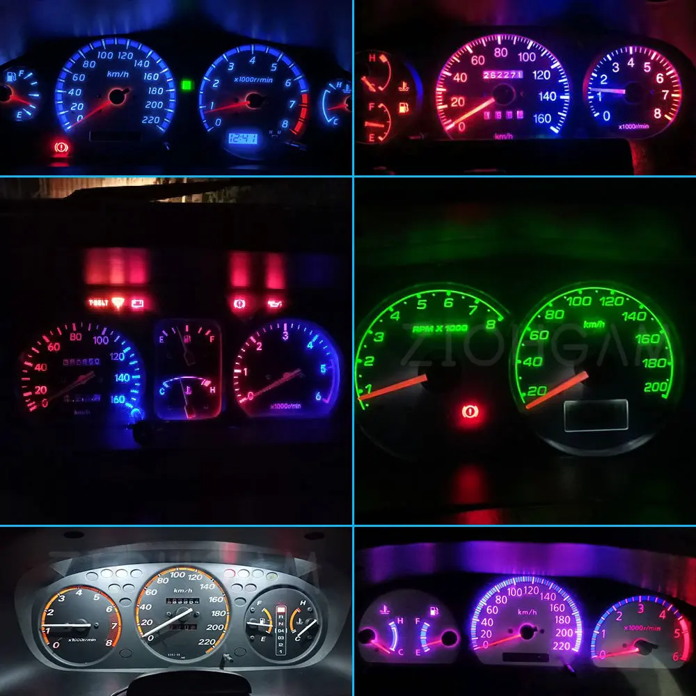 ZIOHGAM 10Pcs T5 COB Car Led Bulb Dashboard Light W3W Instrument Map Plate Panel Meter Neo Wedge Warning Indicator Signal Lamp